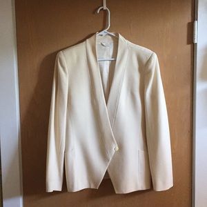 Vintage Tahari Shawl Collar Wool Blazer in Cream
